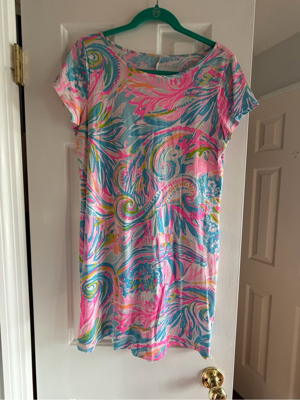Lilly Pulitzer Multicolor Pink Blue Green Printed T-Shirt Dress
